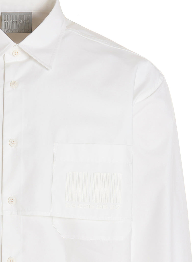 VTMNTS White Cotton Blouse - Bold Artistic Print