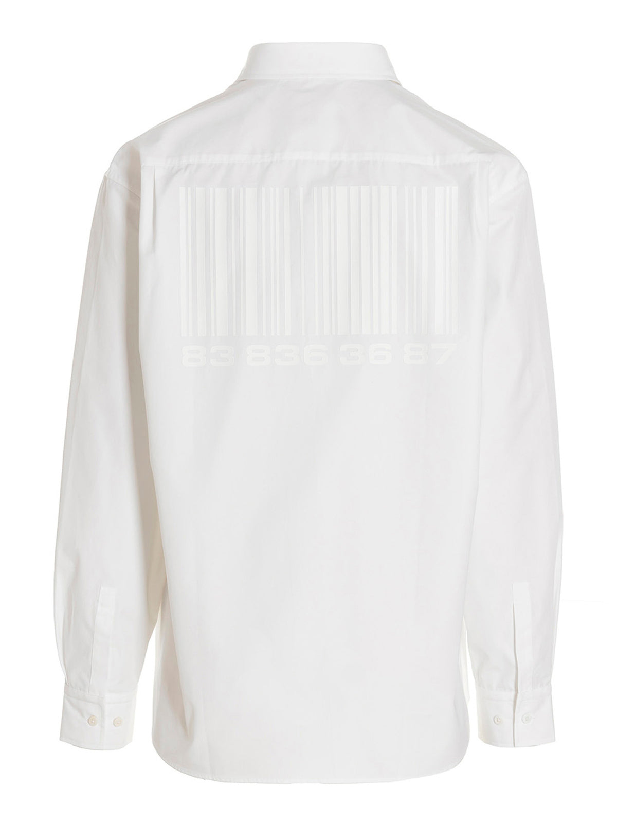 VTMNTS White Cotton Blouse - Barcode Design