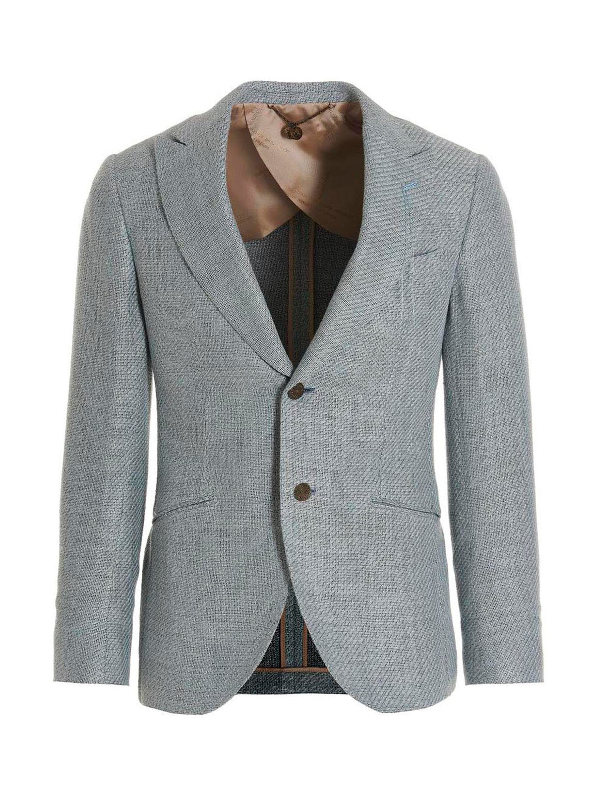 MAURIZIO MIRI 'Keanu' Blue Silk Blazer for Men