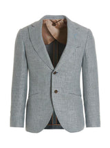 MAURIZIO MIRI 'Keanu' Blue Silk Blazer for Men