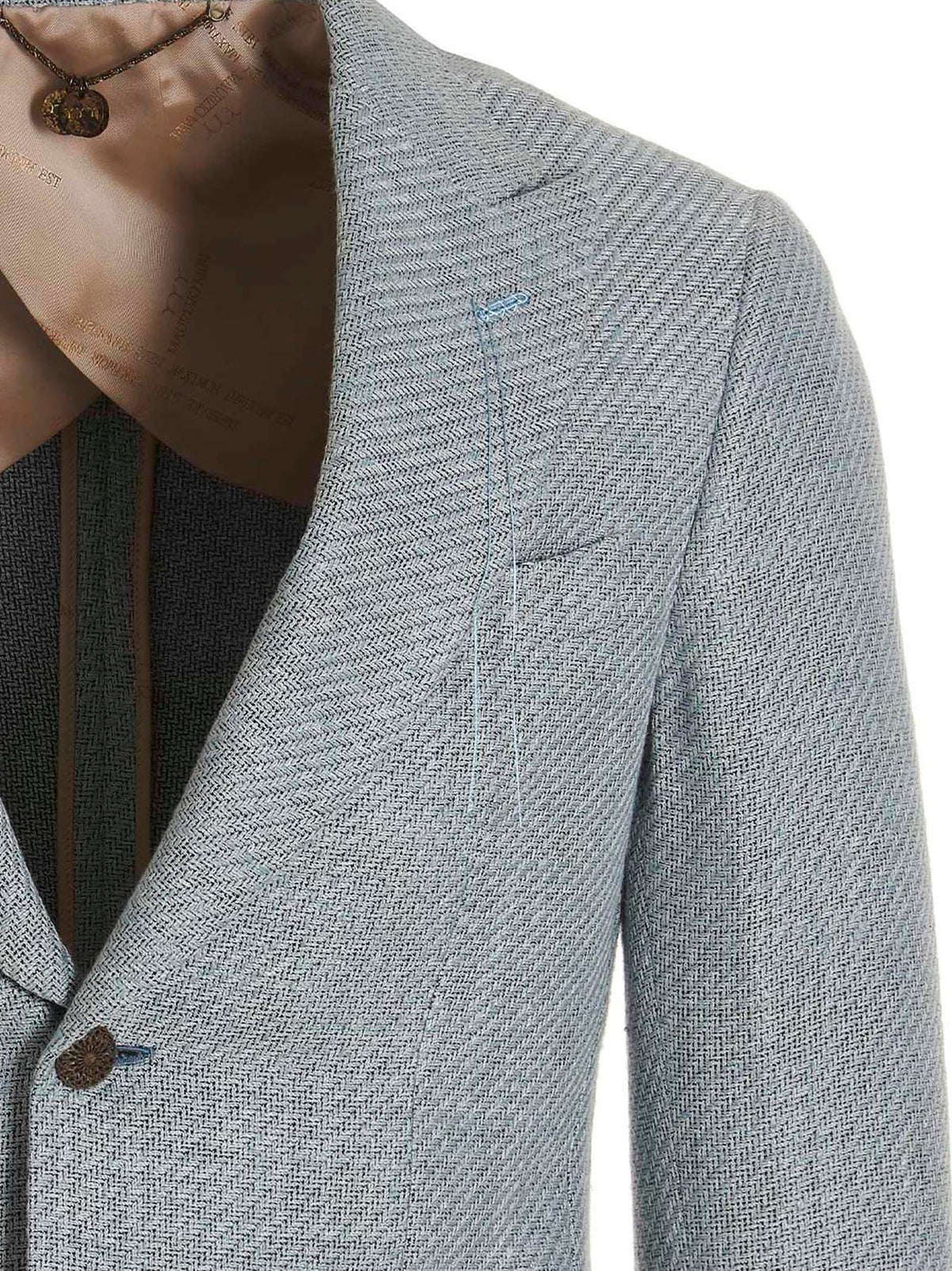 MAURIZIO MIRI 'Keanu' Blue Silk Blazer for Men