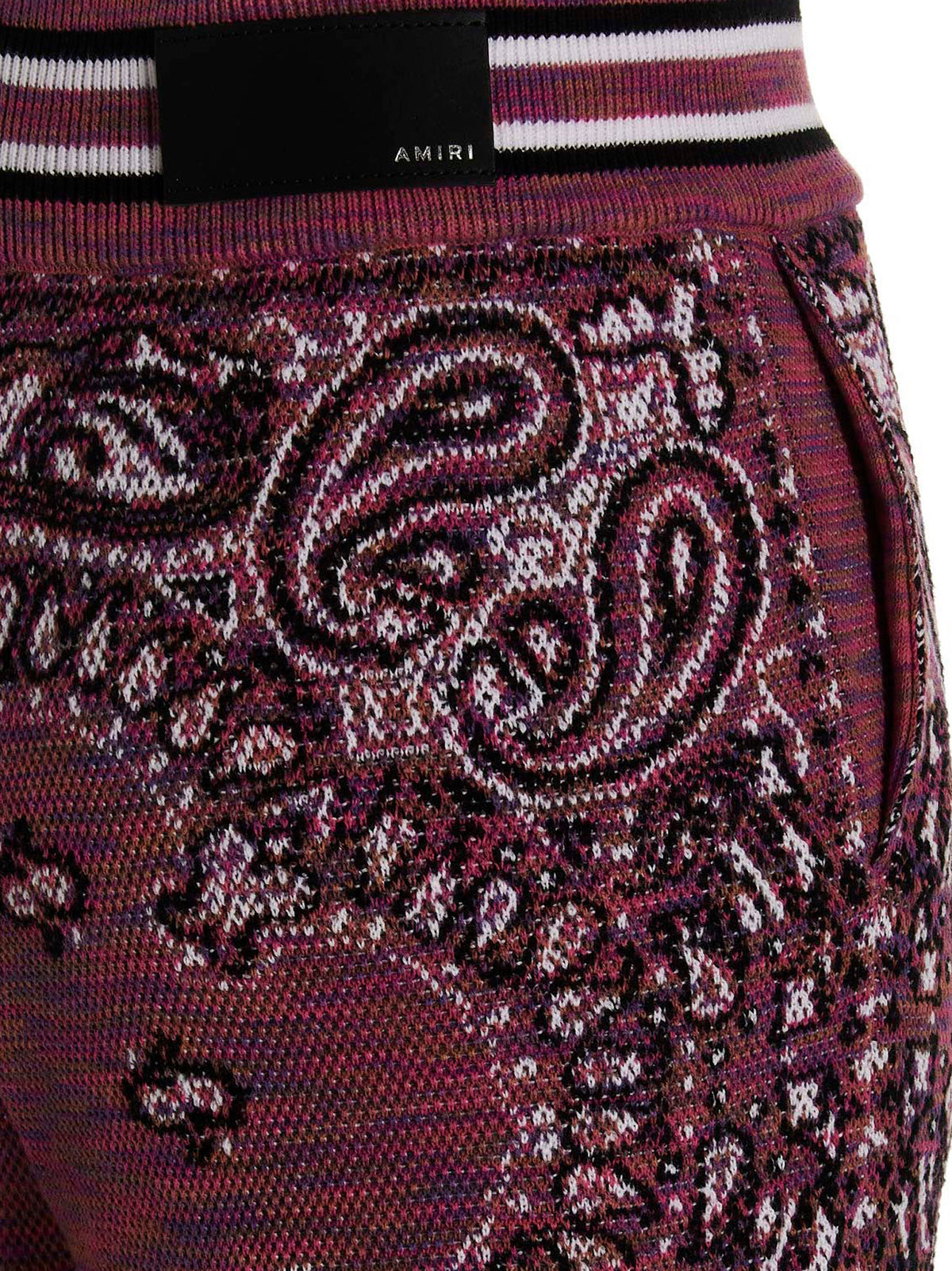Amiri Purple Cotton Joggers - Space Dye Bandana Design