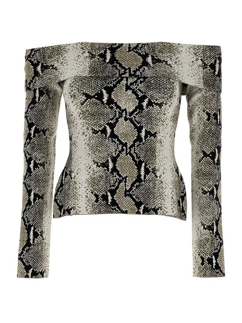 Khaite Vivi Multicolor Viscose Blouse - Off-the-Shoulder Elegance