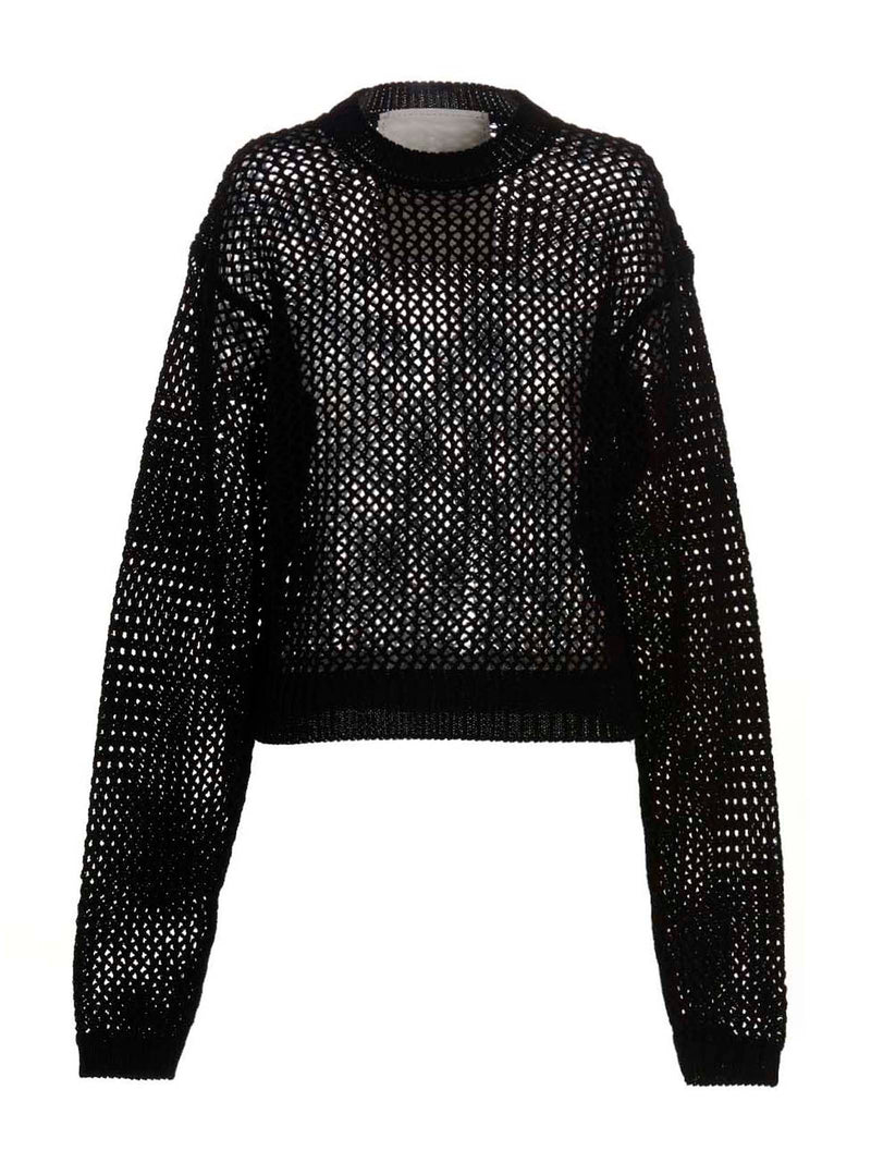 RAMAEL Black Cotton Cardigan - Bio Cable Sweater for Women