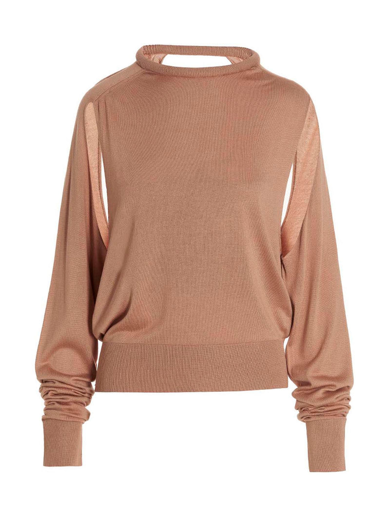 RAMAEL Beige Silk Cardigan - Elegant Women's Sweater