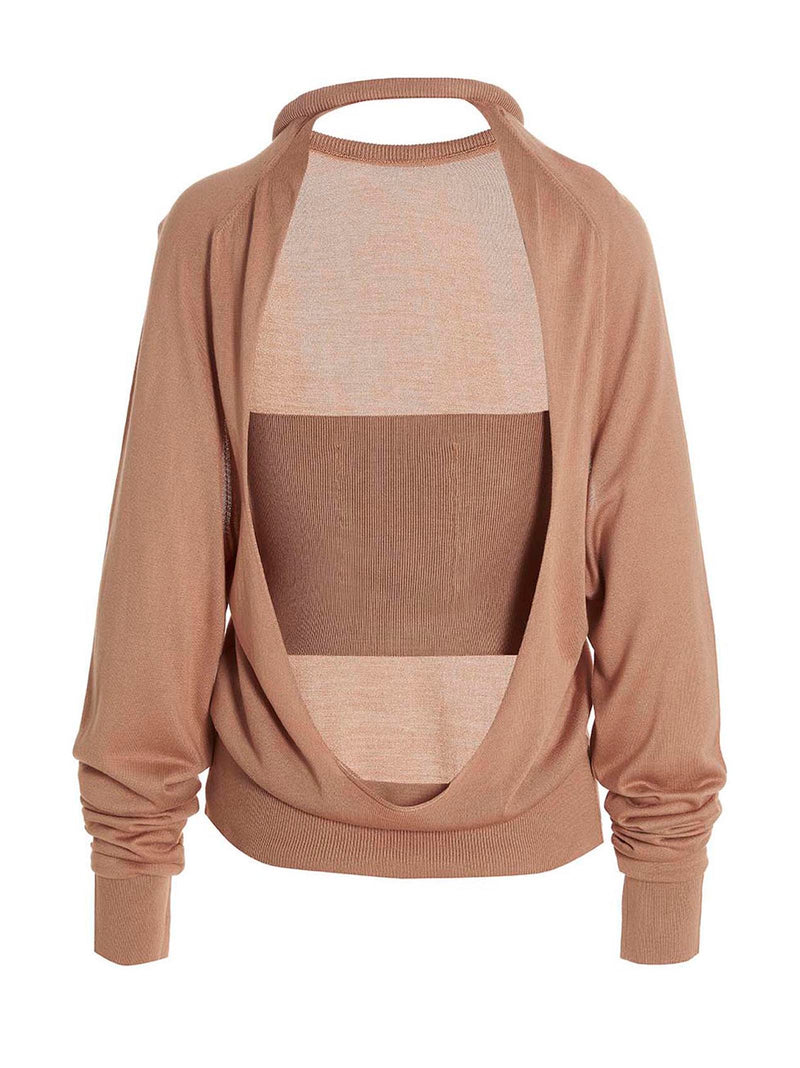 RAMAEL Beige Silk Cardigan - Elegant Women's Sweater
