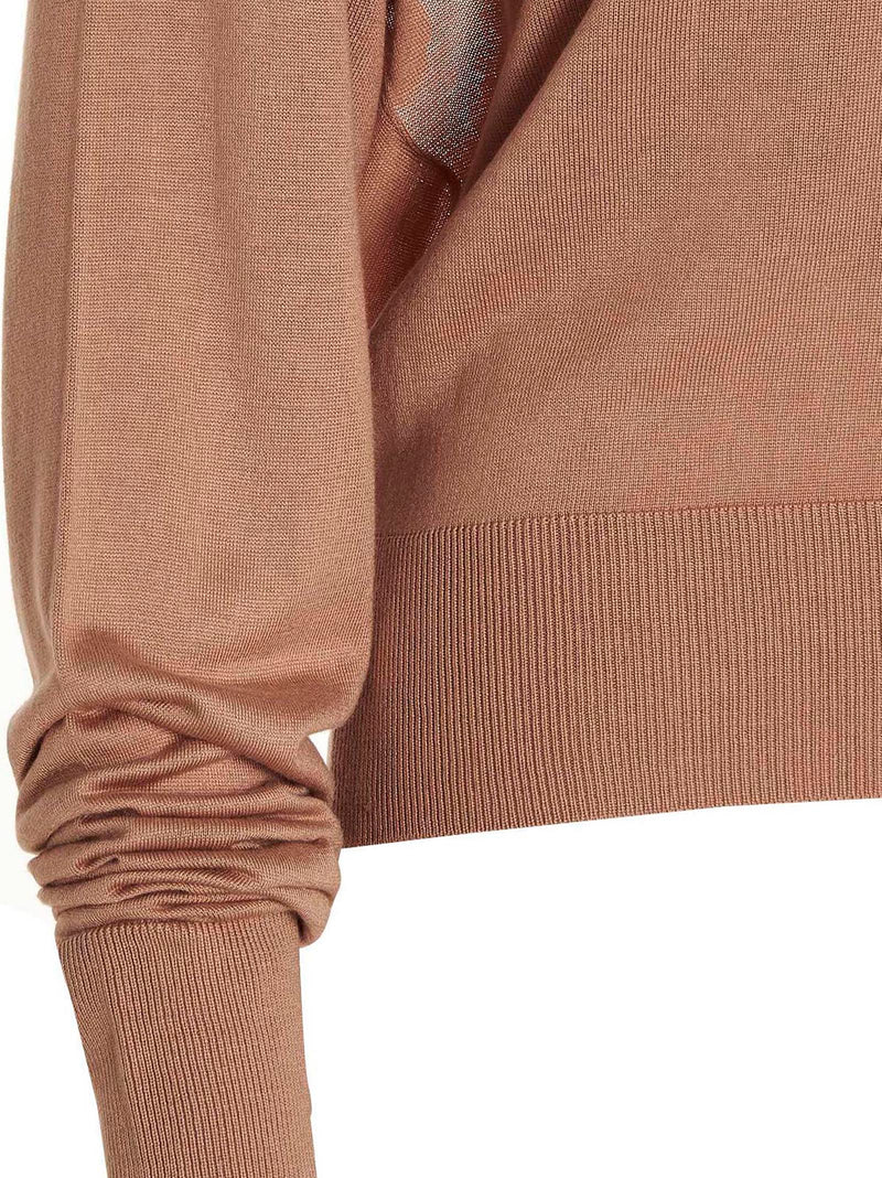 RAMAEL Beige Silk Cardigan - Elegant Women's Sweater