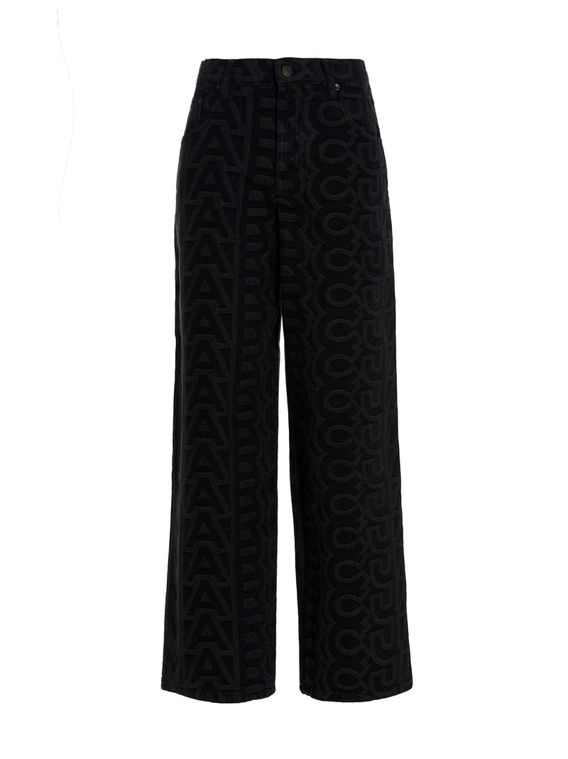 Marc Jacobs Monogram Black Cotton Blend Denim Jeans