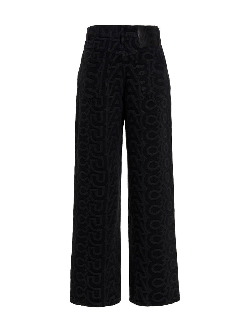 Marc Jacobs Monogram Black Cotton Blend Denim Jeans