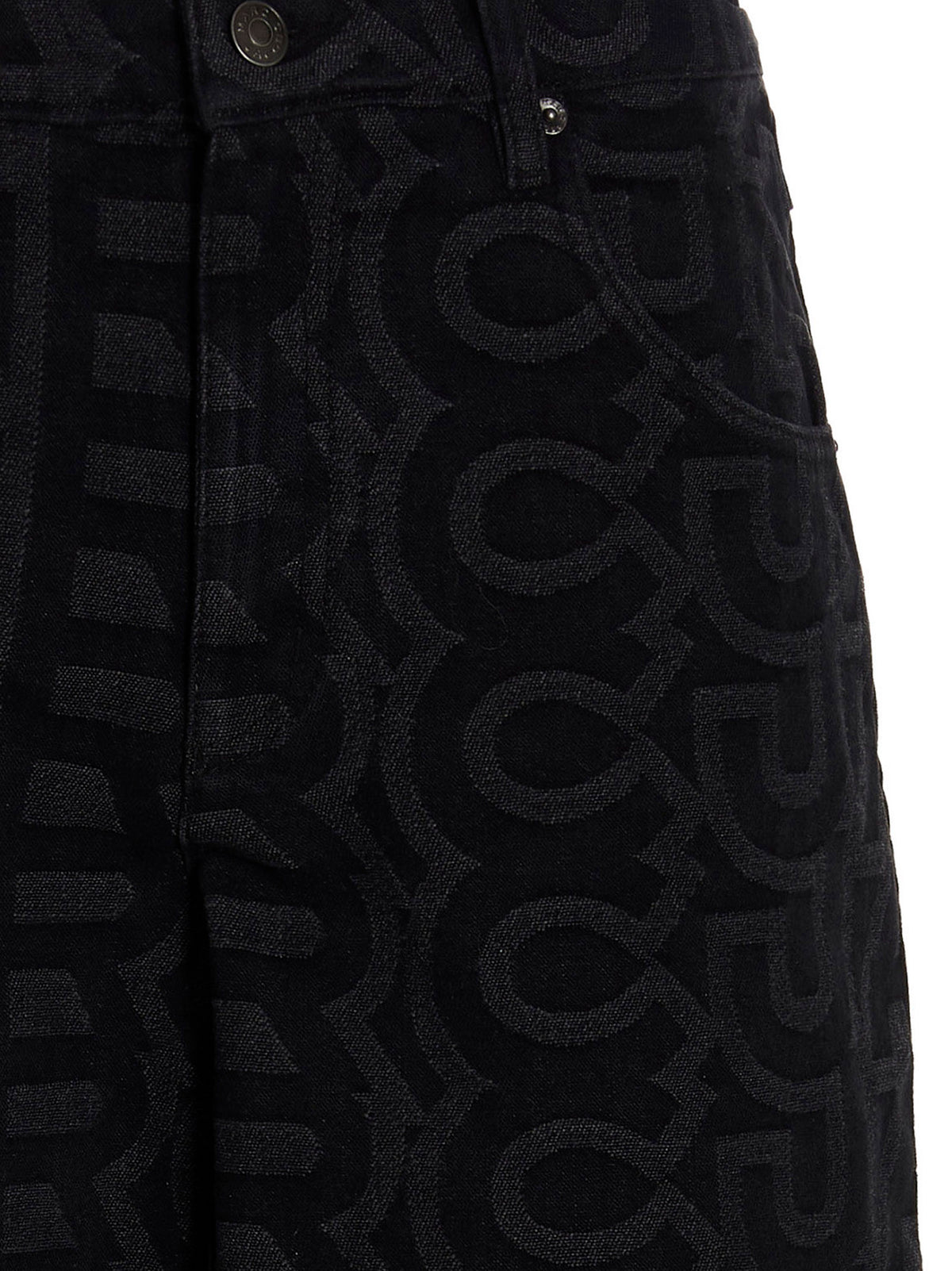 Marc Jacobs Monogram Black Cotton Blend Denim Jeans