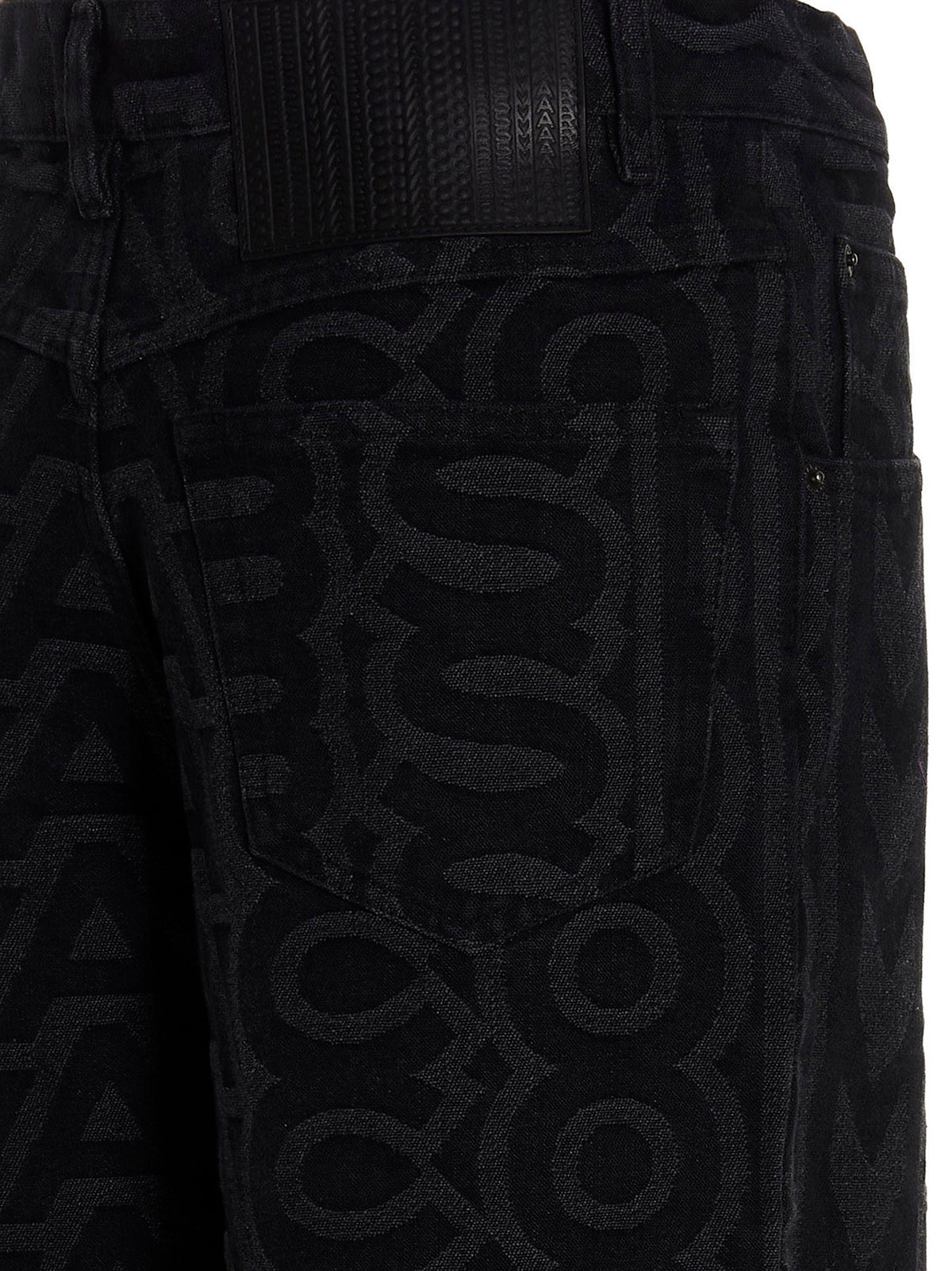 Marc Jacobs Monogram Black Cotton Blend Denim Jeans