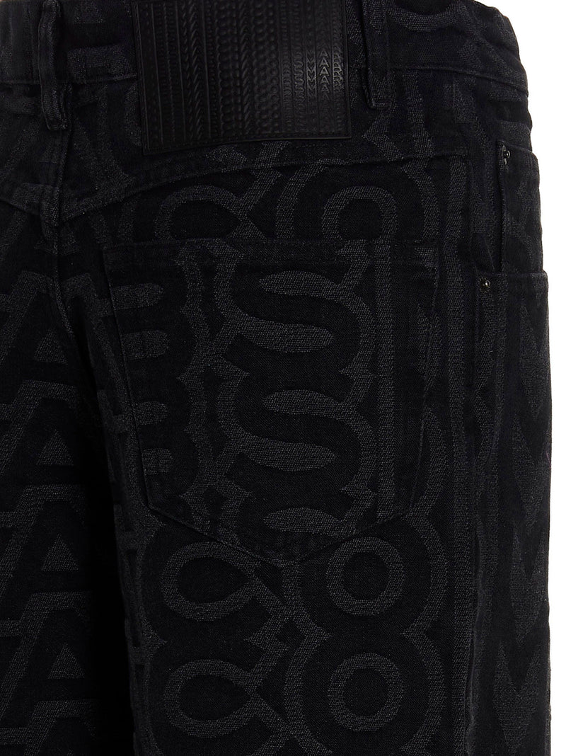 Marc Jacobs Monogram Black Cotton Blend Denim Jeans