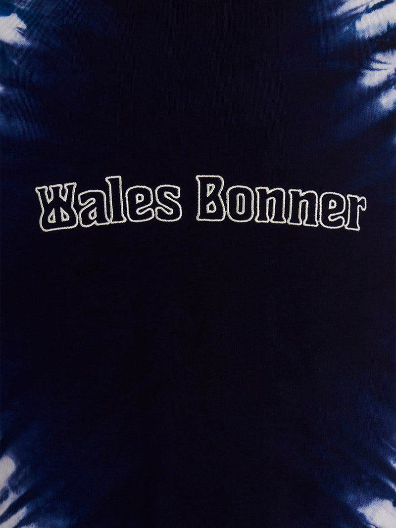 WALES BONNER Blue Cotton Sweatshirt with Logo Embroidery