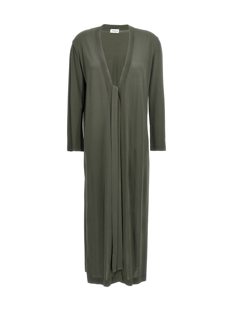 P.A.R.O.S.H. Roux Bicolor Viscose Cardigan in Green