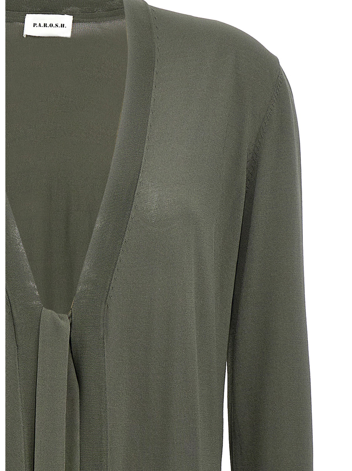 P.A.R.O.S.H. Roux Bicolor Viscose Cardigan - Green