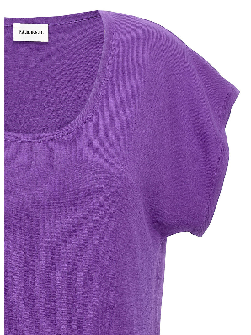 P.A.R.O.S.H. Roux Purple Viscose T-Shirt for Women