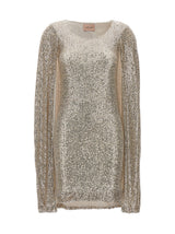 LE TWINS Silver Cashmere Short Dress for Women