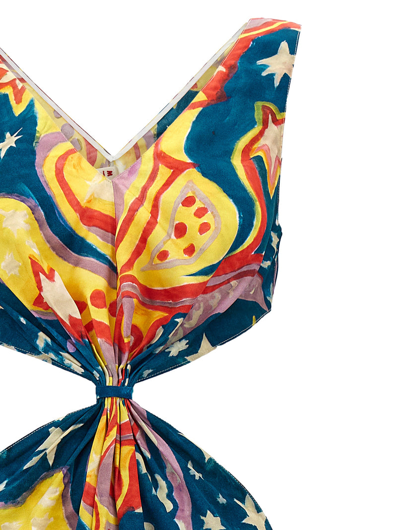 Marni Multicolor Viscose Long Dress - No Vacancy Inn Collection