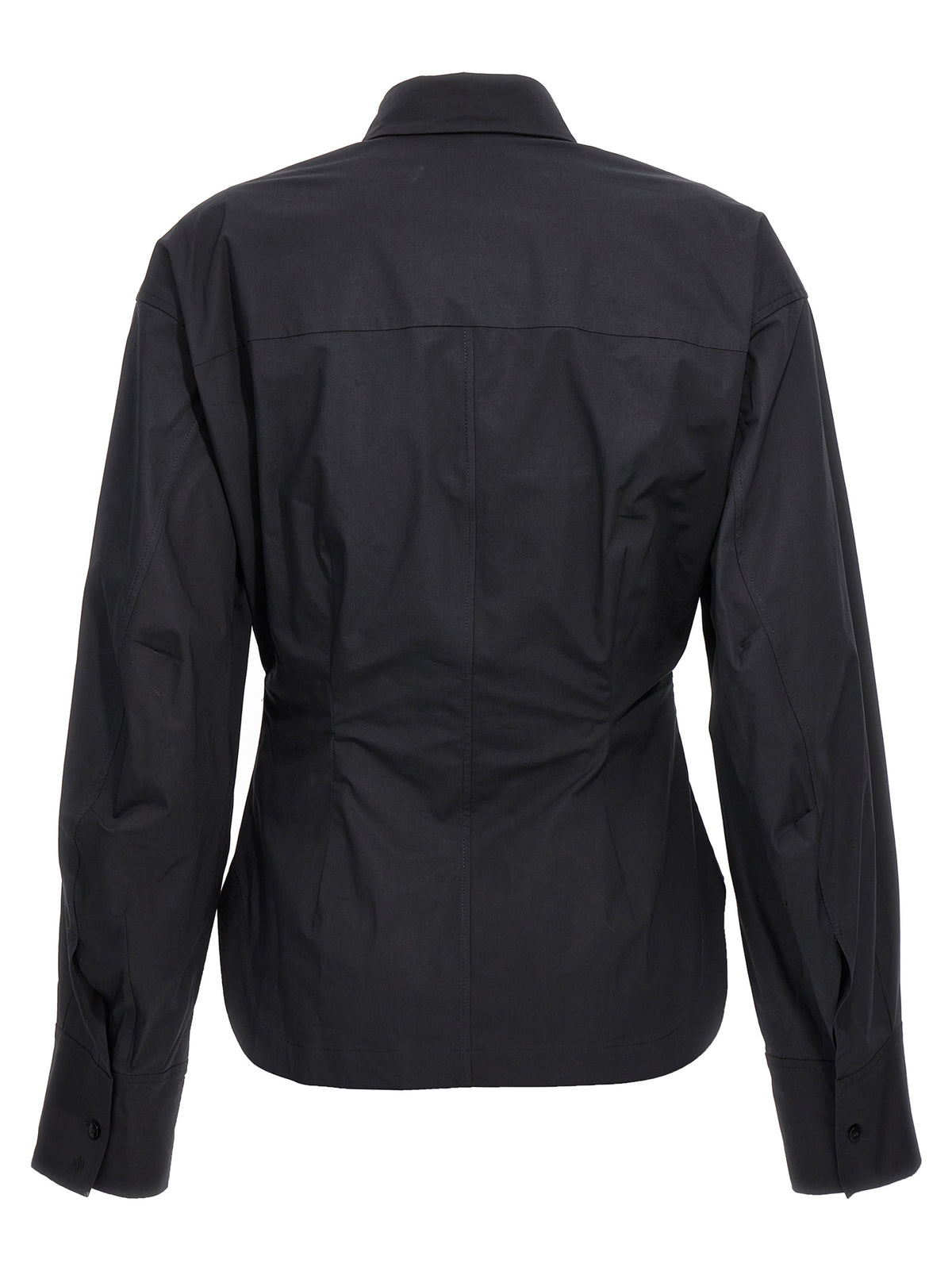 The Attico Black Cotton Blouse - Chic Bustier Design