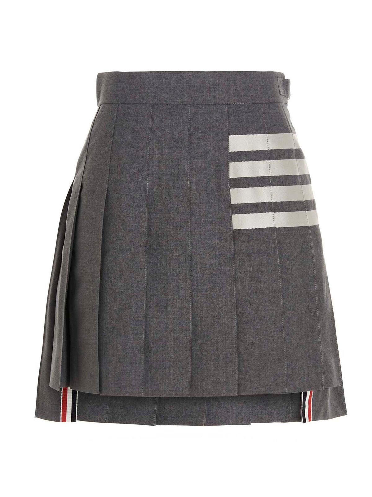 Thom Browne Gray Wool Long Skirt - Timeless Elegance