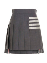 Thom Browne Gray Wool Long Skirt - Timeless Elegance