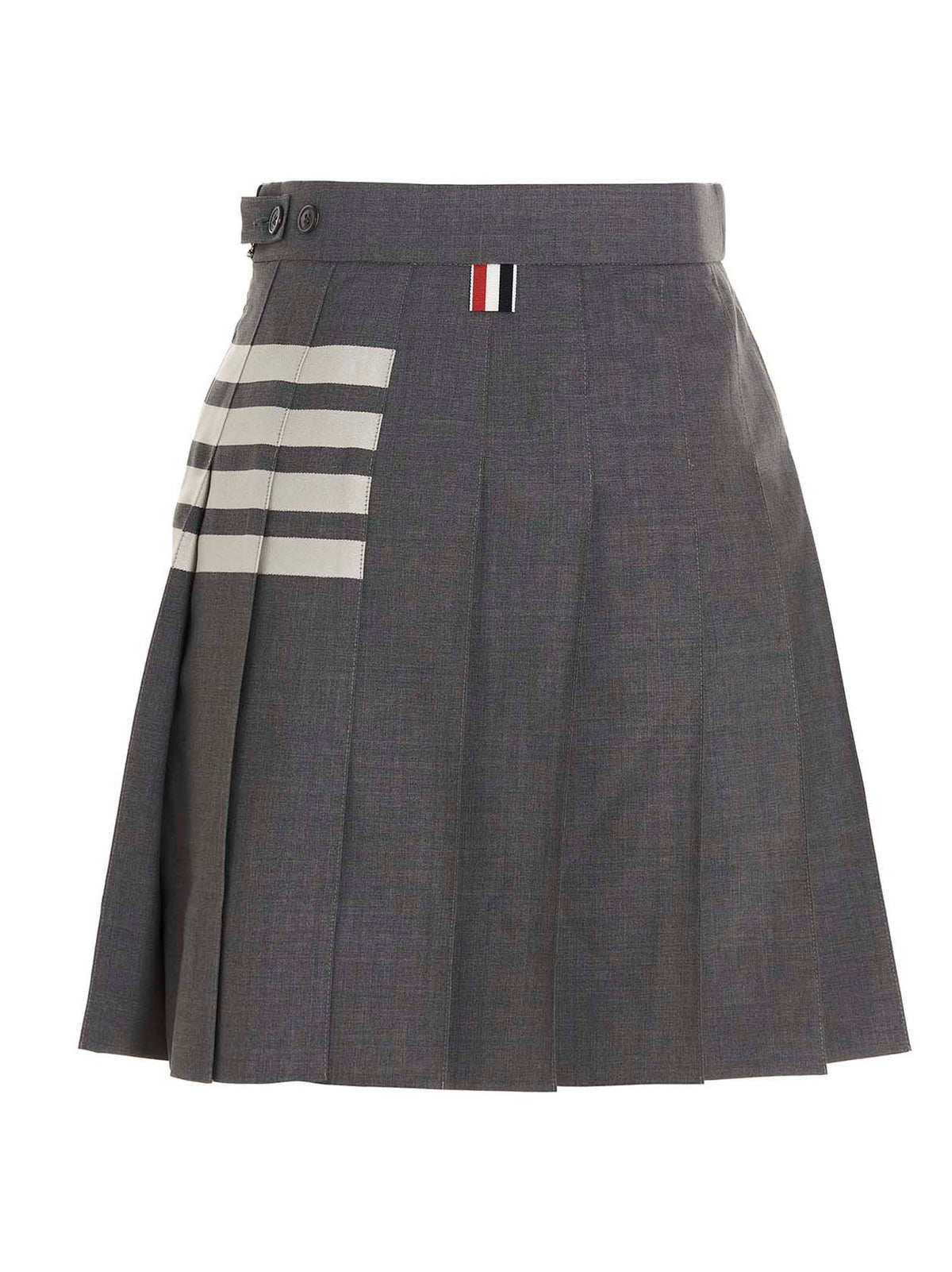 Thom Browne Gray Wool Long Skirt - Timeless Elegance