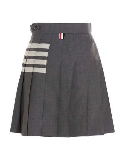 Thom Browne Gray Wool Long Skirt