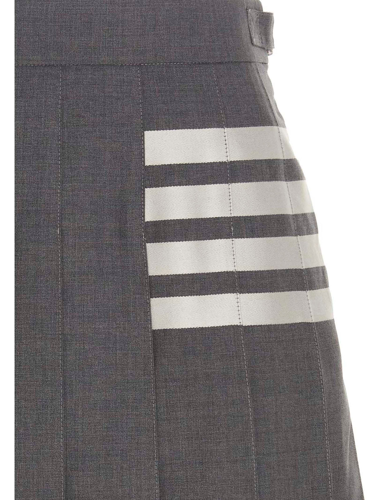 Thom Browne Gray Wool Long Skirt - Timeless Elegance
