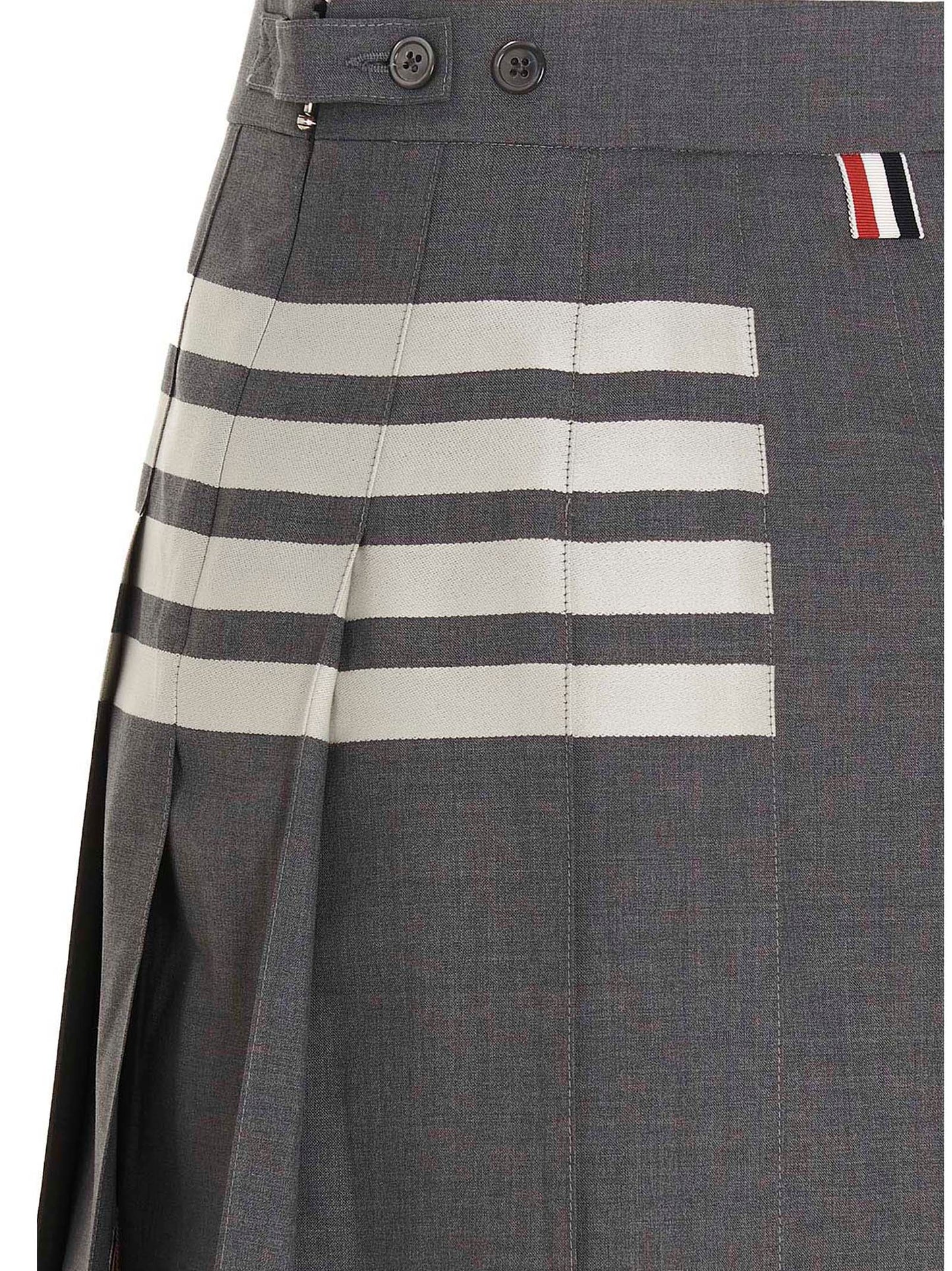 Thom Browne Gray Wool Long Skirt