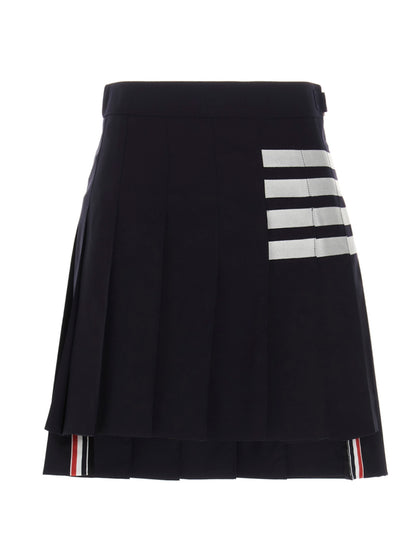 Thom Browne Blue Wool Long Skirt