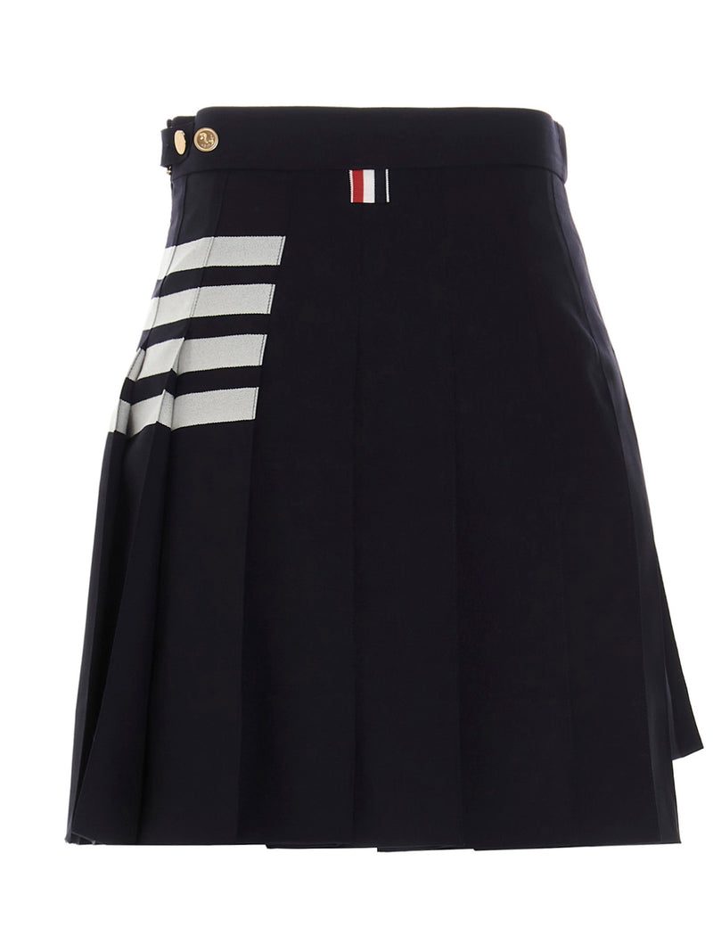 Jupe longue en laine bleue Thom Browne