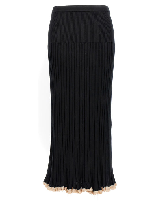 Proenza Schouler Black Silk Midi Skirt