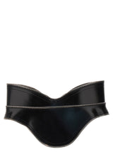 Alexander McQueen Black Leather Corset Belt for Women