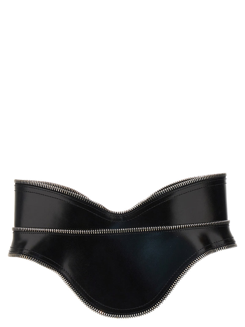 Alexander McQueen Black Leather Corset Belt for Women