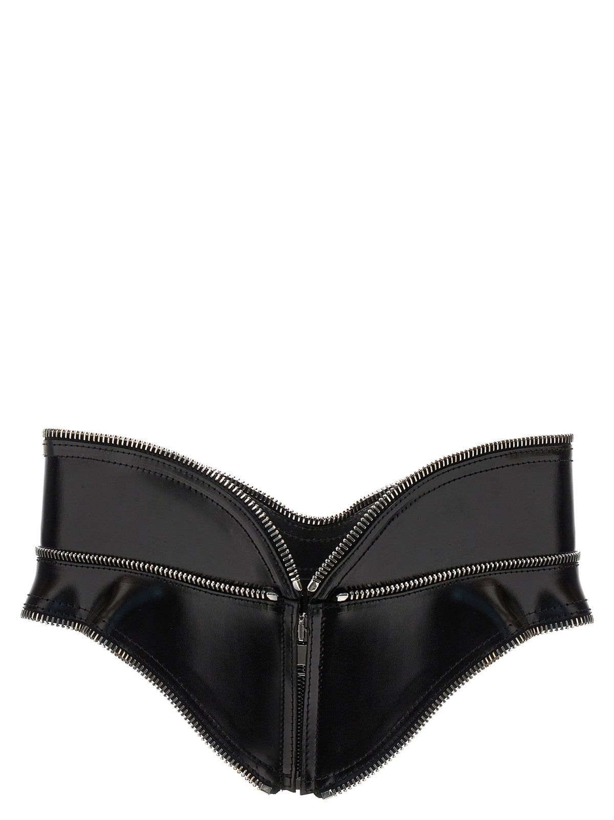 Alexander McQueen Black Leather Corset Belt for Women