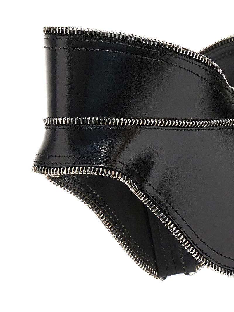 Alexander McQueen Black Leather Corset Belt for Women