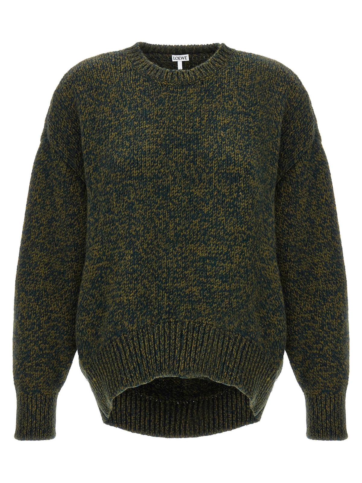 Loewe Bicolor Elastane Cardigan - Green Wool Blend