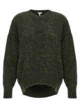 Loewe Bicolor Elastane Cardigan - Green Wool Blend