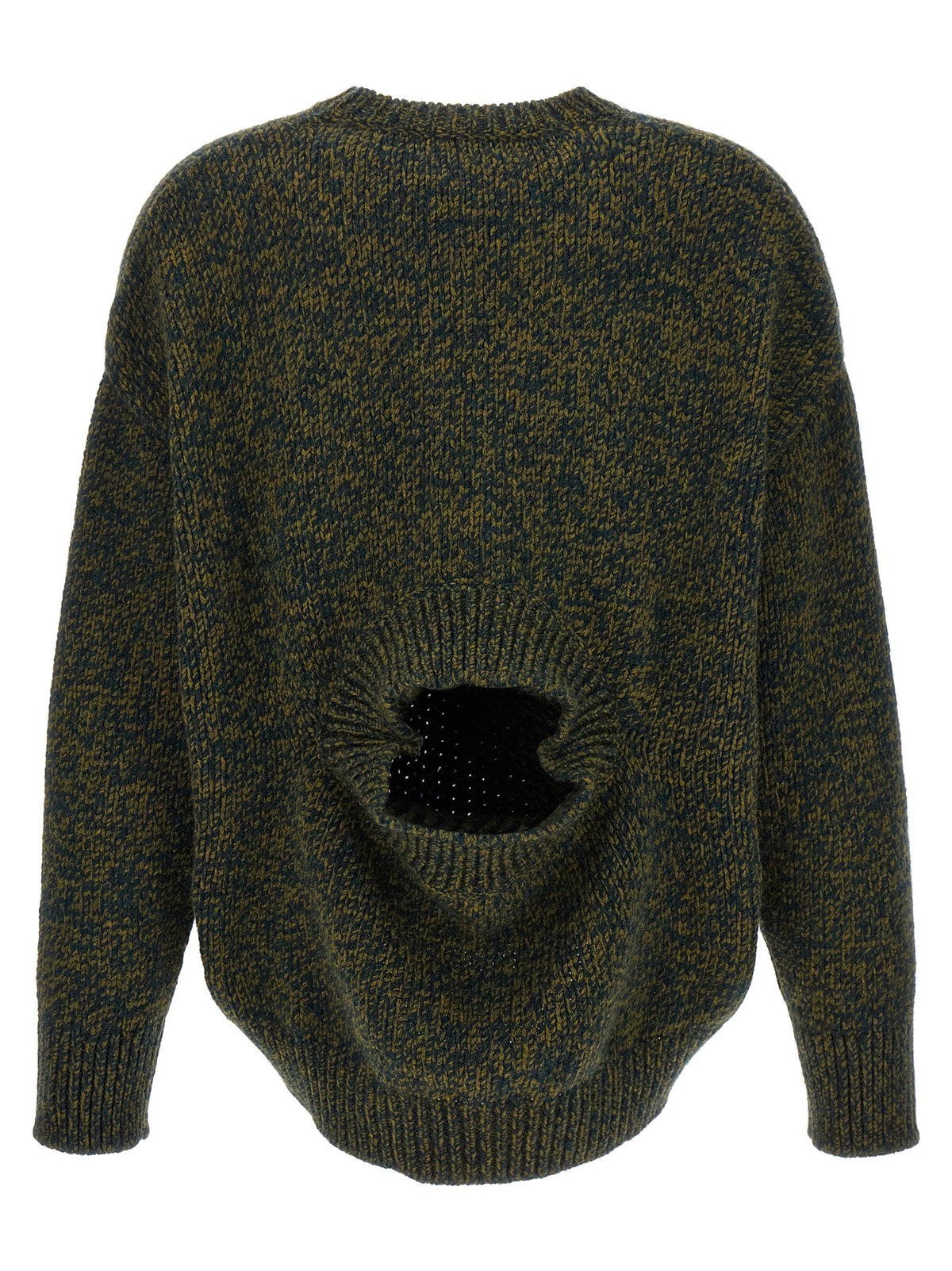 Loewe Bicolor Elastane Cardigan - Green Wool Blend
