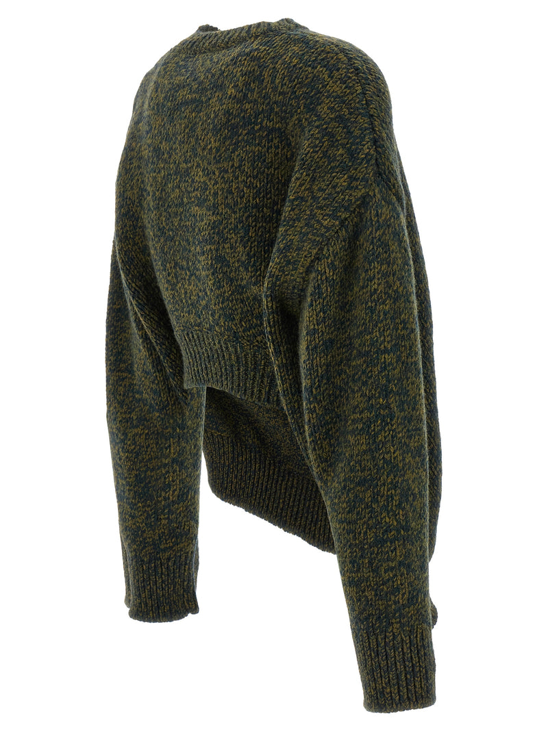 Loewe Bicolor Elastane Cardigan - Green Wool Blend