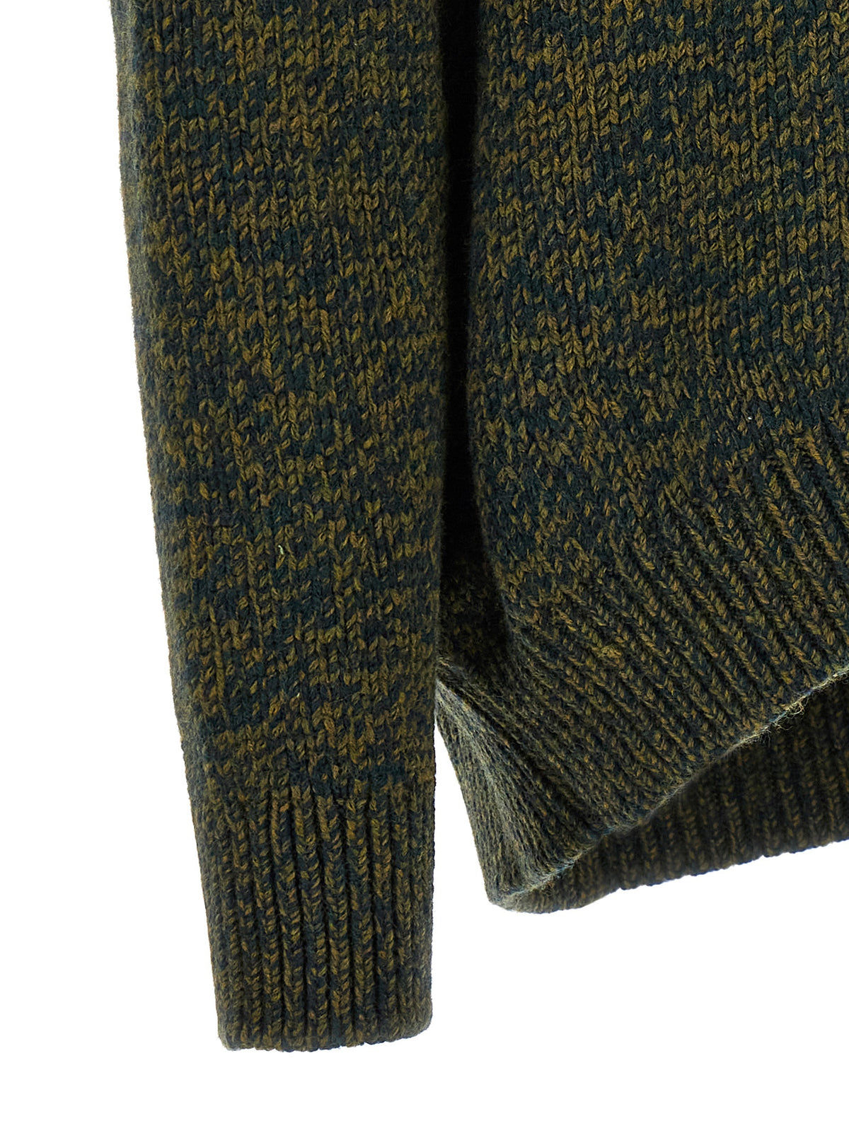 Loewe Bicolor Elastane Cardigan - Green Wool Blend