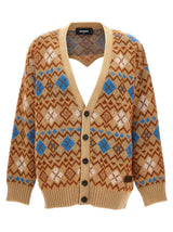 Dsquared² Heart Vintage Shetland Multicolor Wool Cardigan