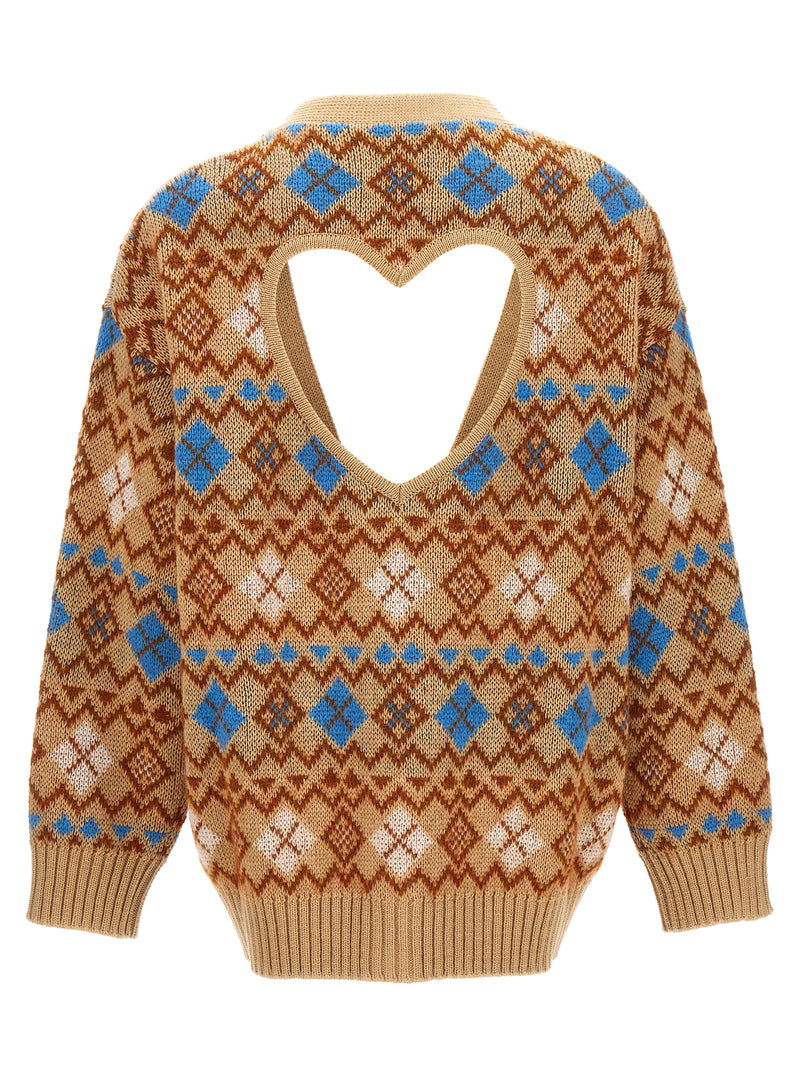 Dsquared² Heart Vintage Shetland Multicolor Wool Cardigan