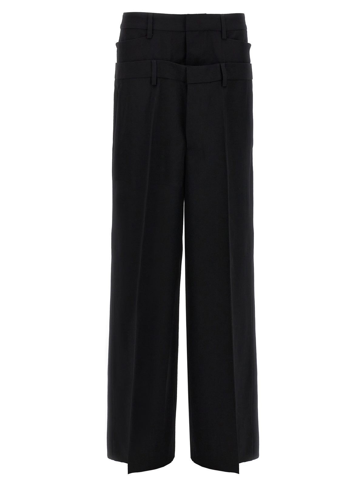 Dsquared² Black Virgin Wool Dress Pants - Chic Wide-Leg Design