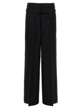 Dsquared² Black Virgin Wool Dress Pants - Chic Wide-Leg Design