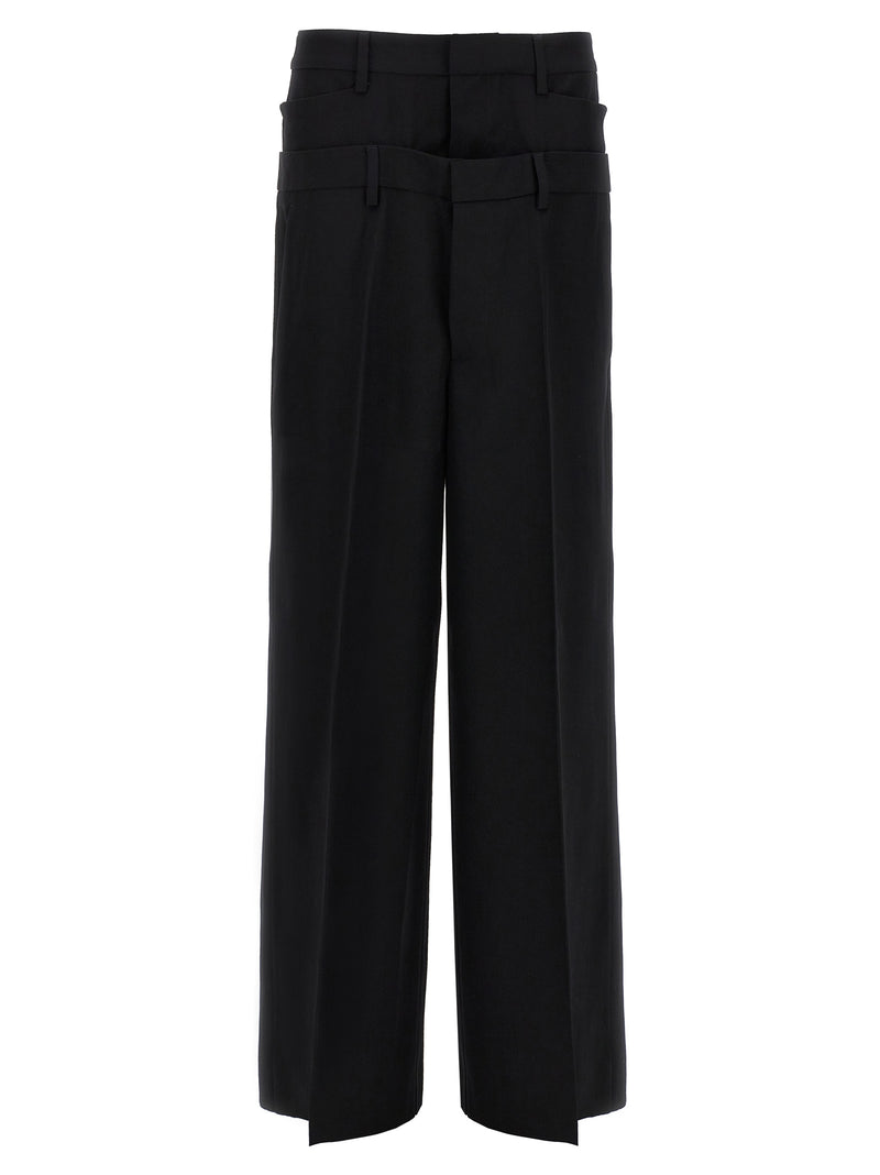 Dsquared² Black Virgin Wool Dress Pants - Chic Wide-Leg Design