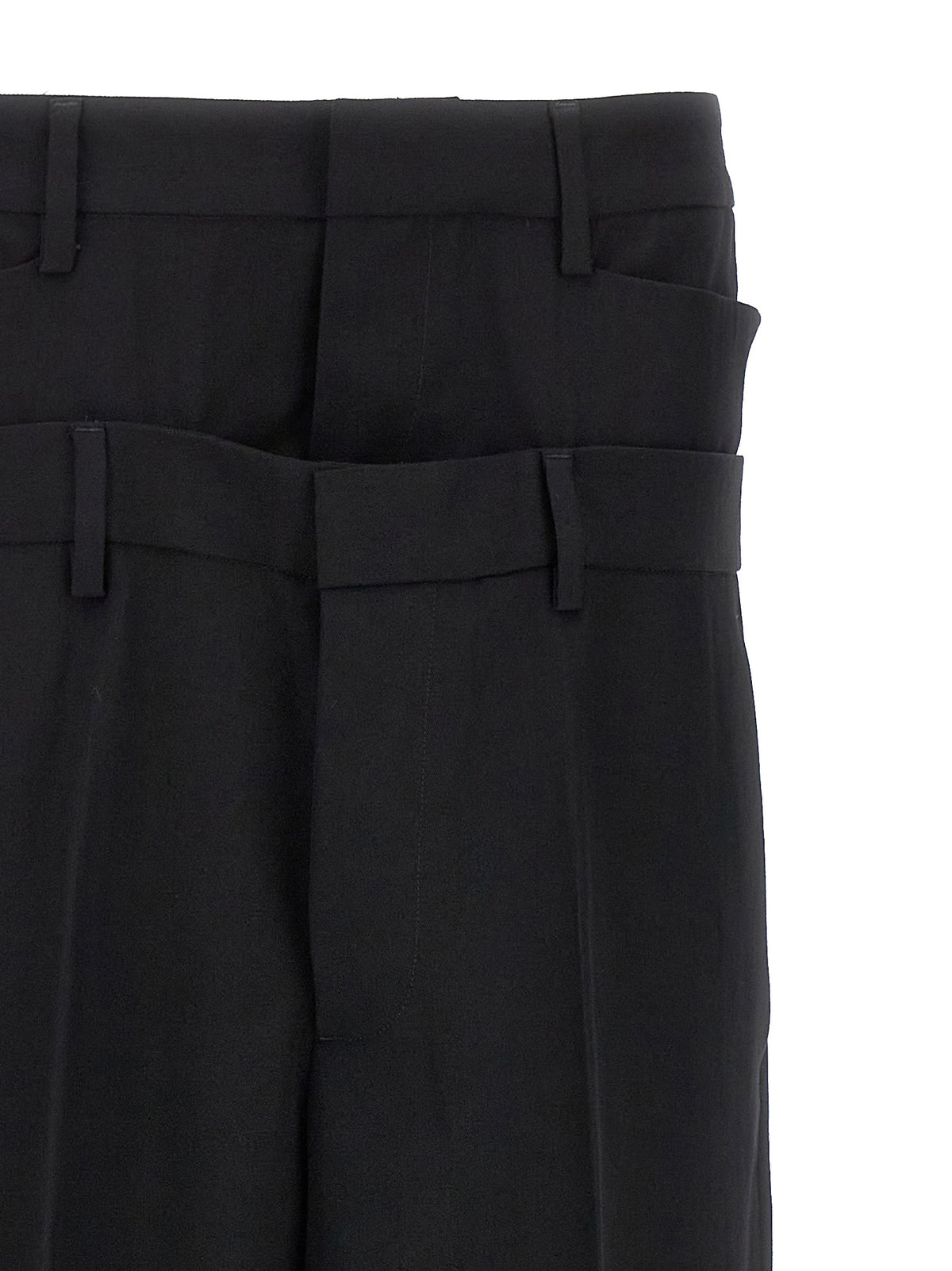 Dsquared² Black Virgin Wool Dress Pants - Chic Wide-Leg Design