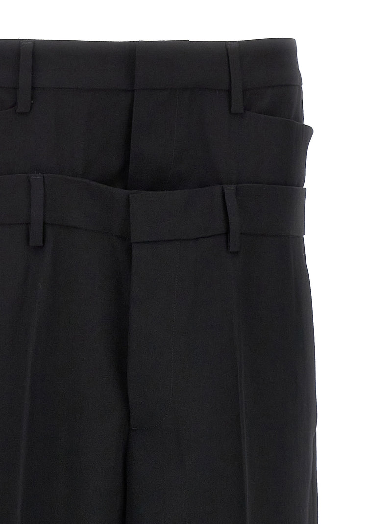 Dsquared² Black Virgin Wool Dress Pants - Chic Wide-Leg Design