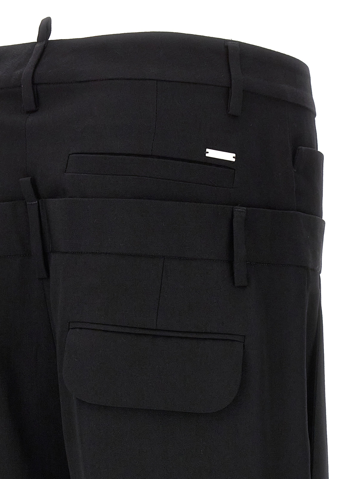 Dsquared² Black Virgin Wool Dress Pants - Chic Wide-Leg Design