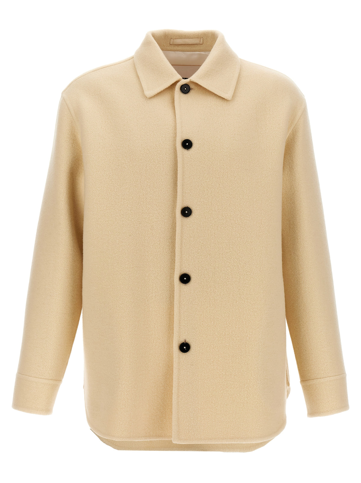 Jil Sander Beige Virgin Wool Coat for Men